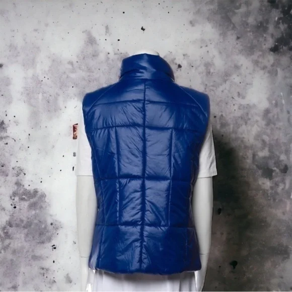 Avec Les Filles Vest Women’s Large Navy Metallic Blue Puffer Quilted Cabinco NWT - Picture 11 of 13